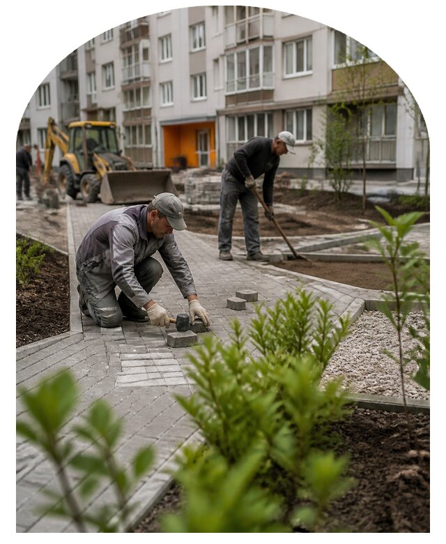 Благоустройство двора многоквартирного дома в Кыштыме
